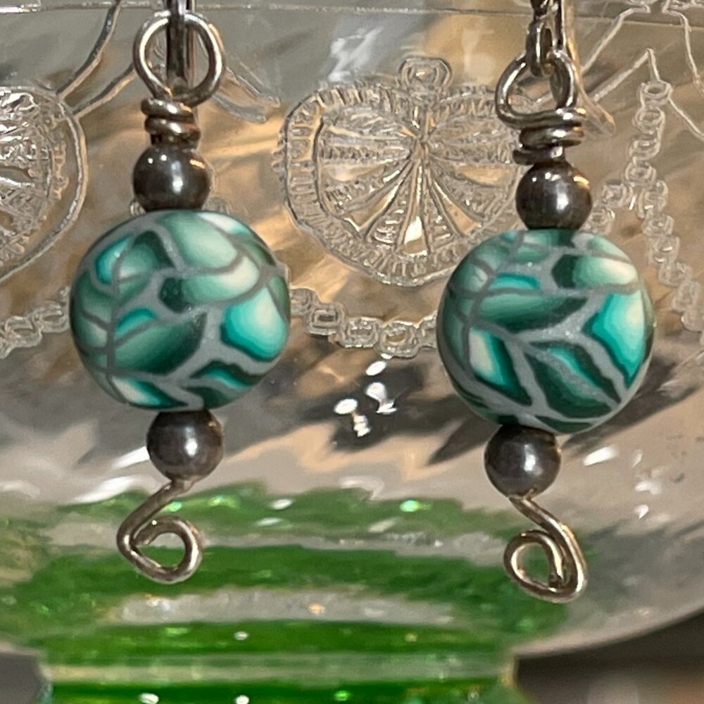 Vintage Solid Sterling Silver Hinge Back Blue Cla… - image 5